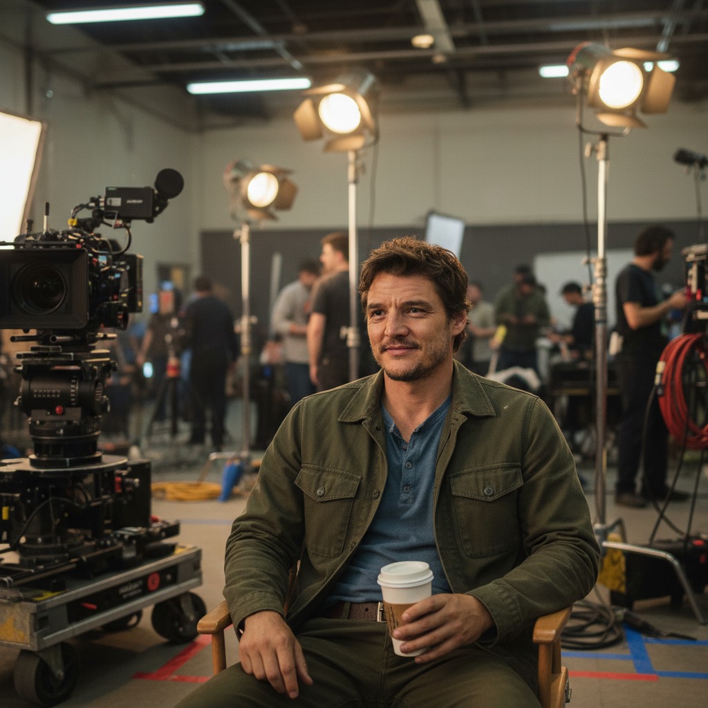 Pedro Pascal Between Takes