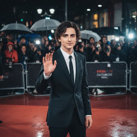 Timothée Chalamet In The Rain