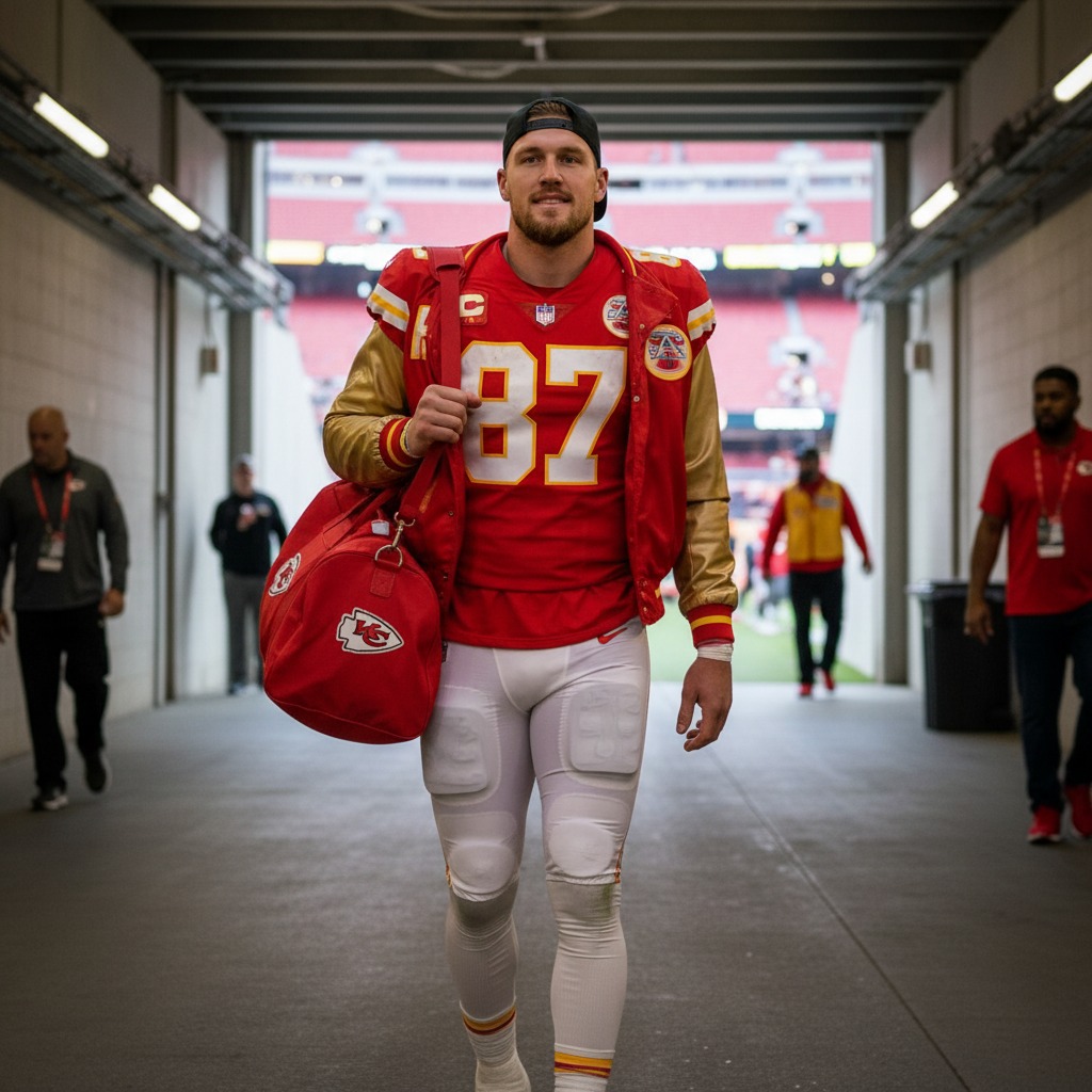 Travis Kelce heads to the tunnel
