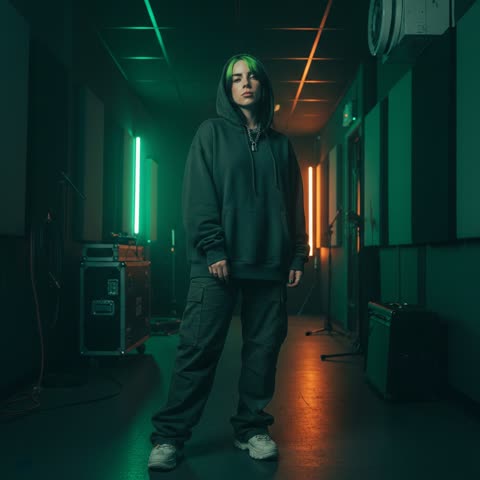 Billie Eilish in the studio
