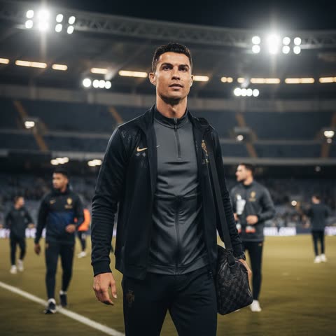 Cristiano Ronaldo after training