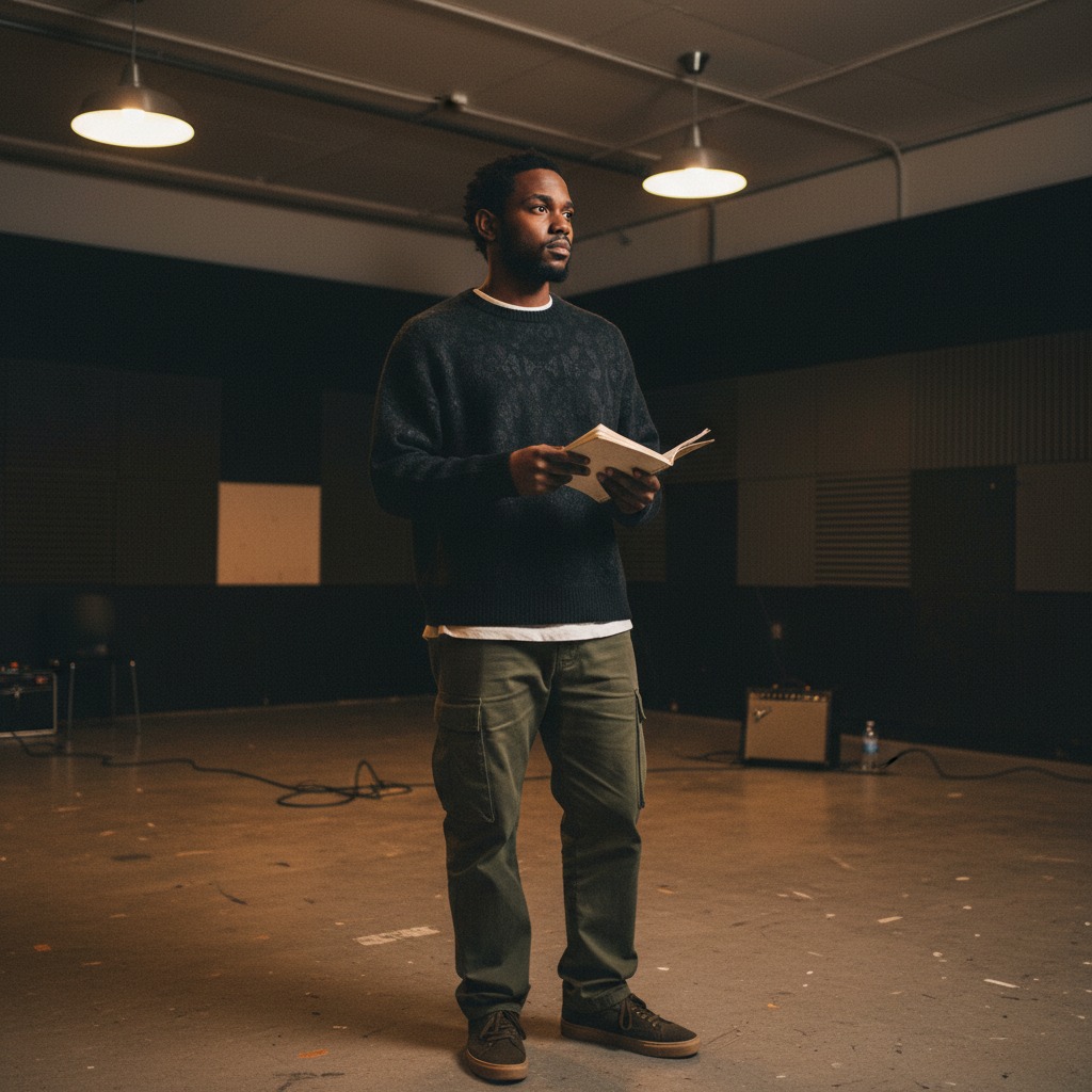 Kendrick Lamar in the studio