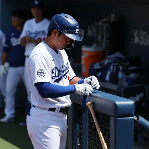 Shohei Ohtani gets ready