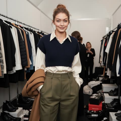 Gigi Hadid backstage glam