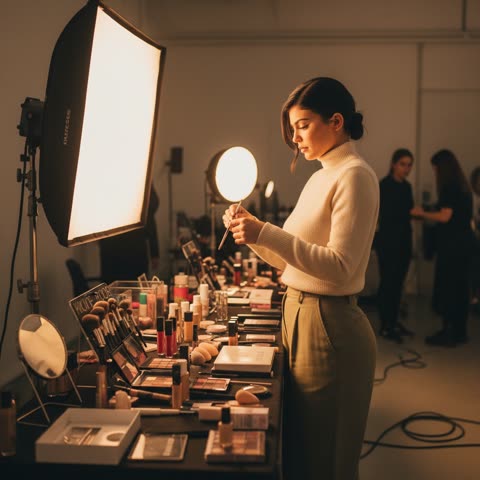 Kylie Jenner on set