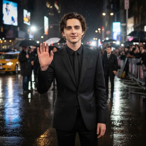 Timothée Chalamet at the premiere