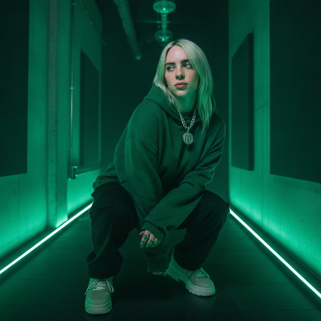 Billie Eilish in the studio