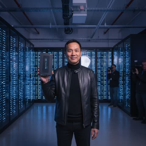 Jensen Huang at the server racks