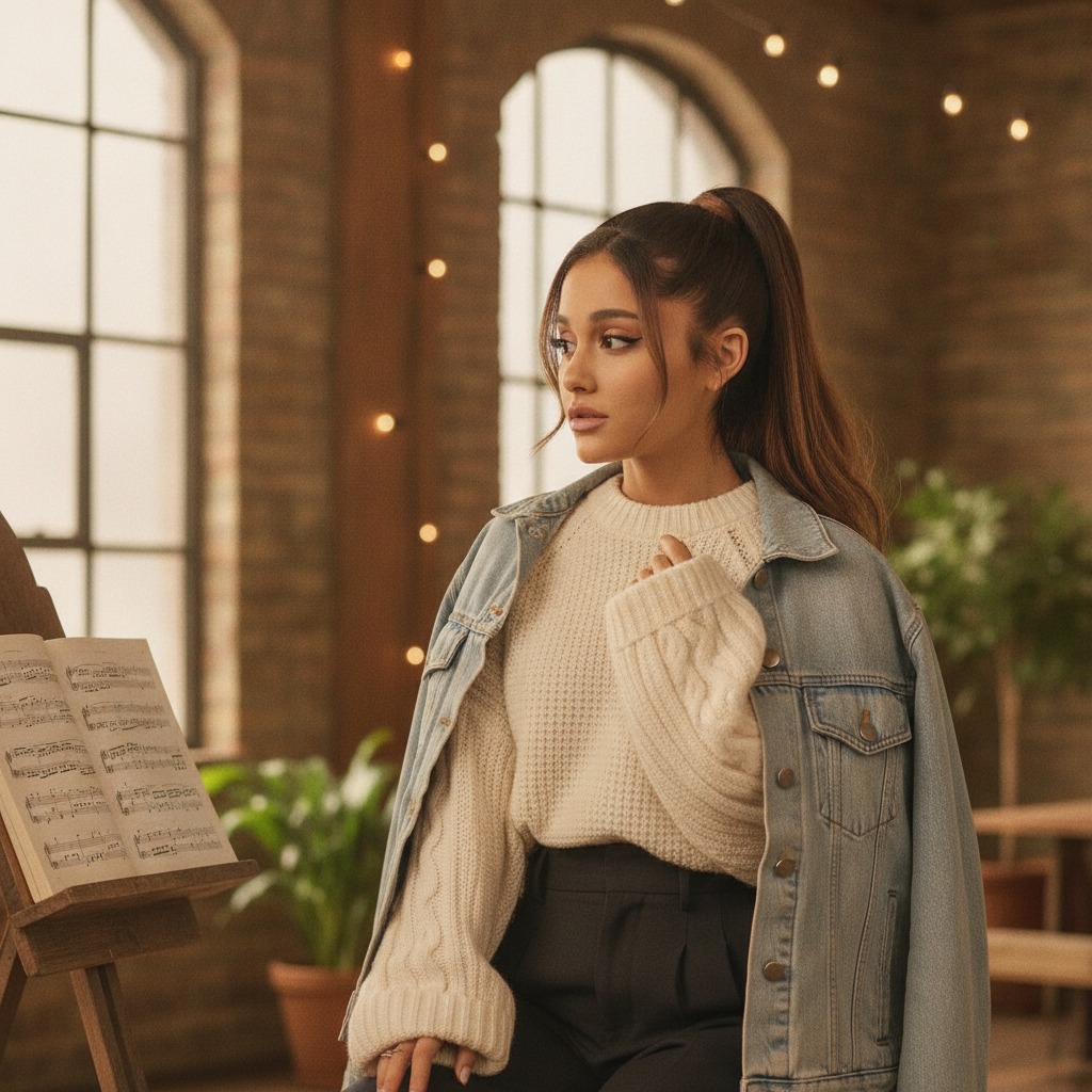 Ariana Grande in the studio