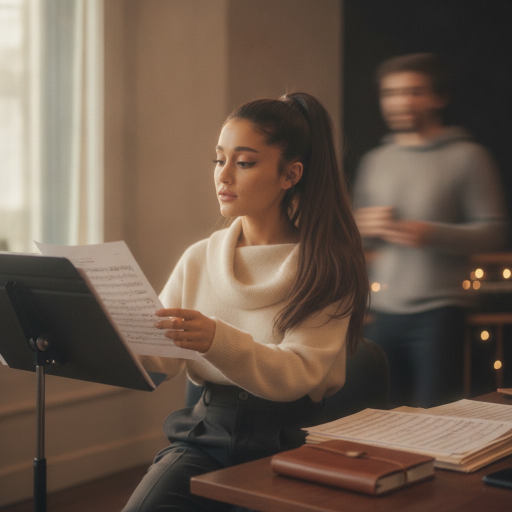 Ariana Grande in the studio