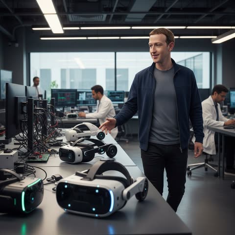 Mark Zuckerberg in the demo lab