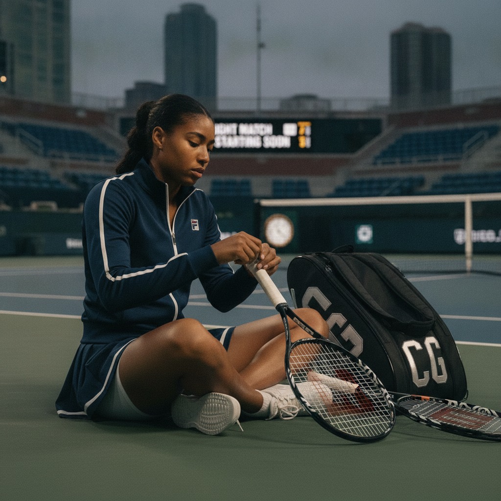 Coco Gauff prepares for her match