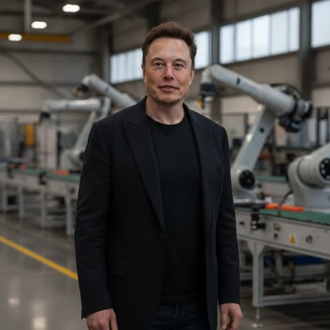 Elon Musk on the factory floor