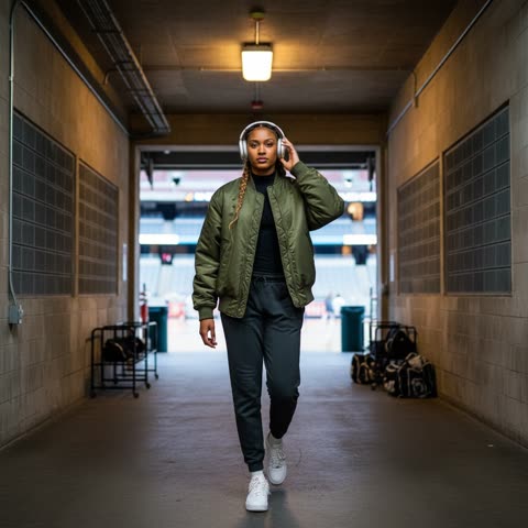 Angel Reese heads to the game