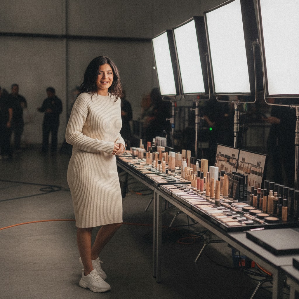 Kylie Jenner on set