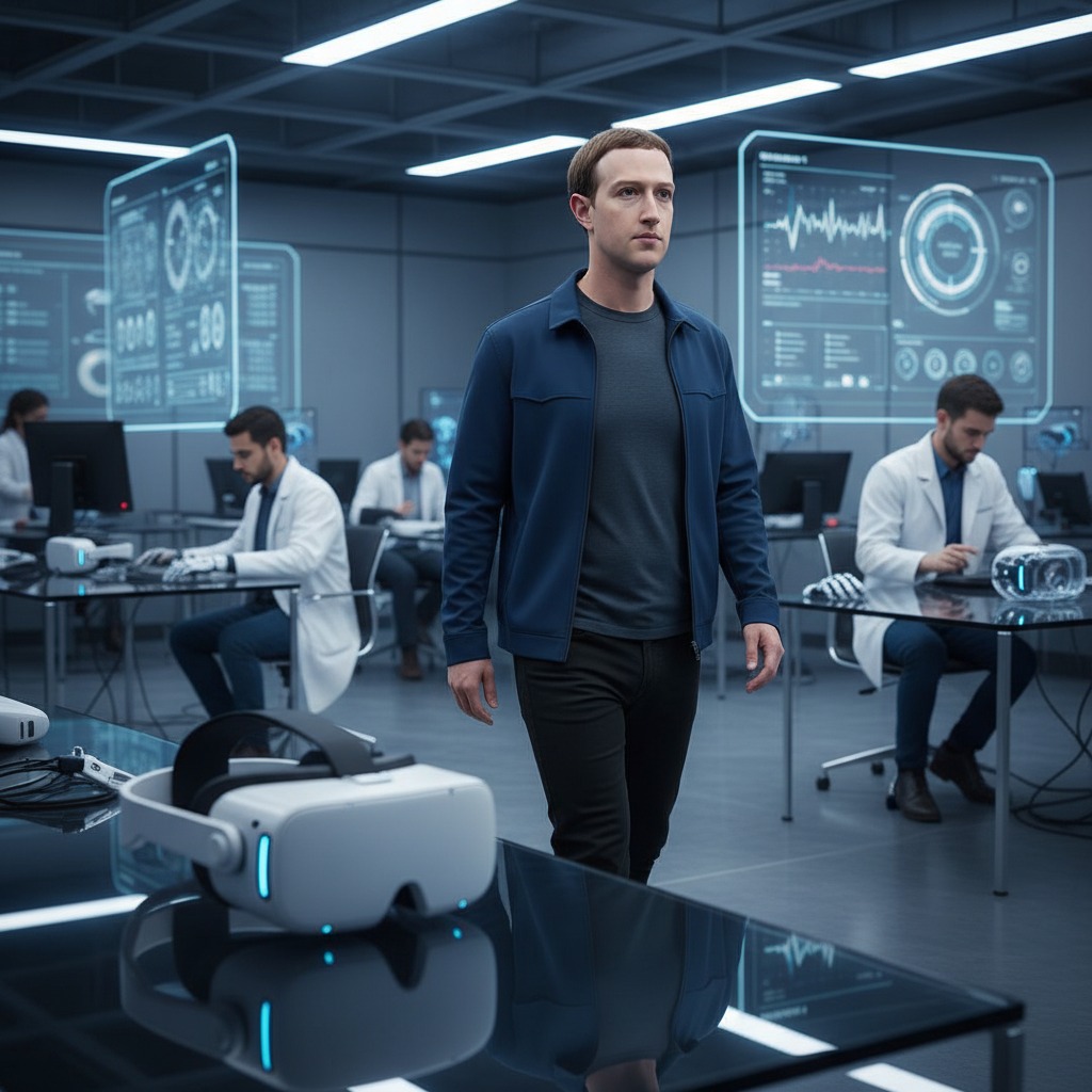 Mark Zuckerberg in the demo lab
