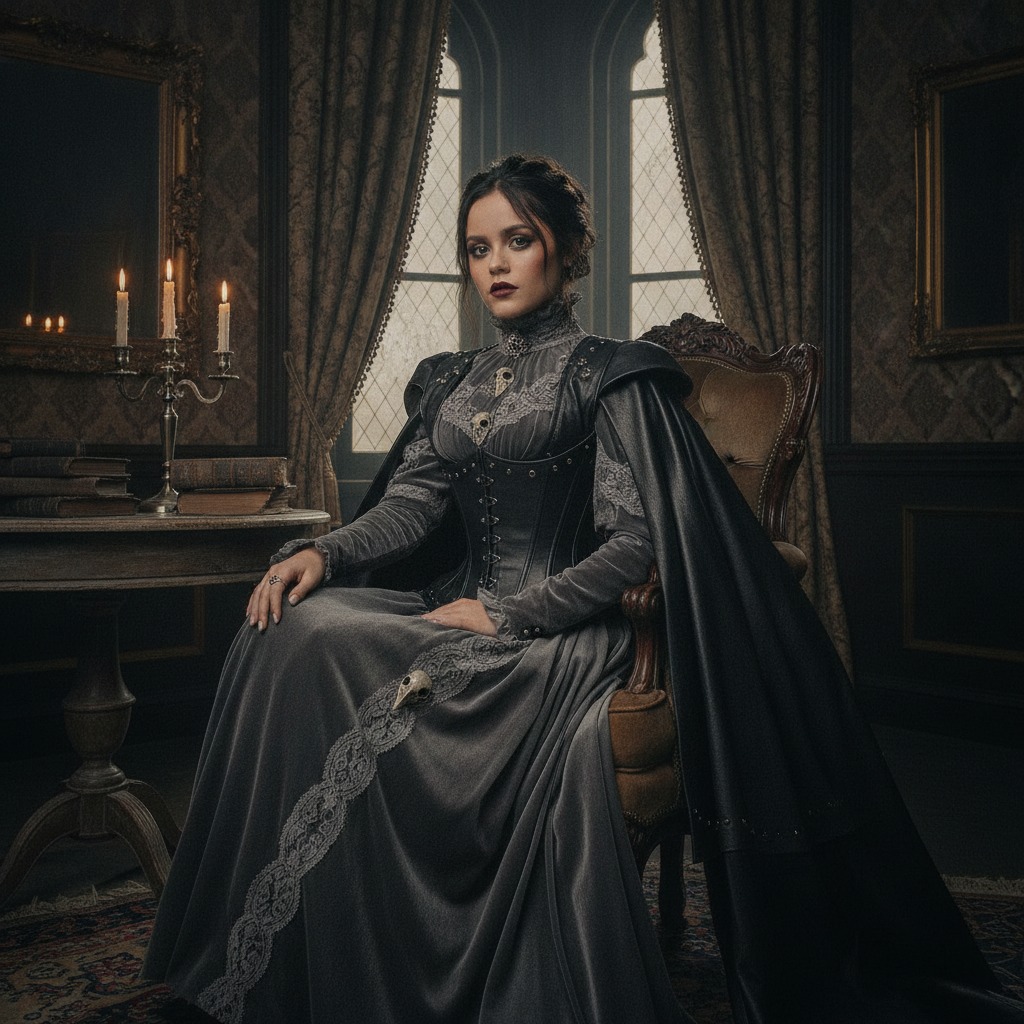 Jenna Ortega's gothic premiere look