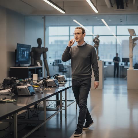 Mark Zuckerberg in the demo lab