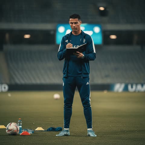 Ronaldo after training