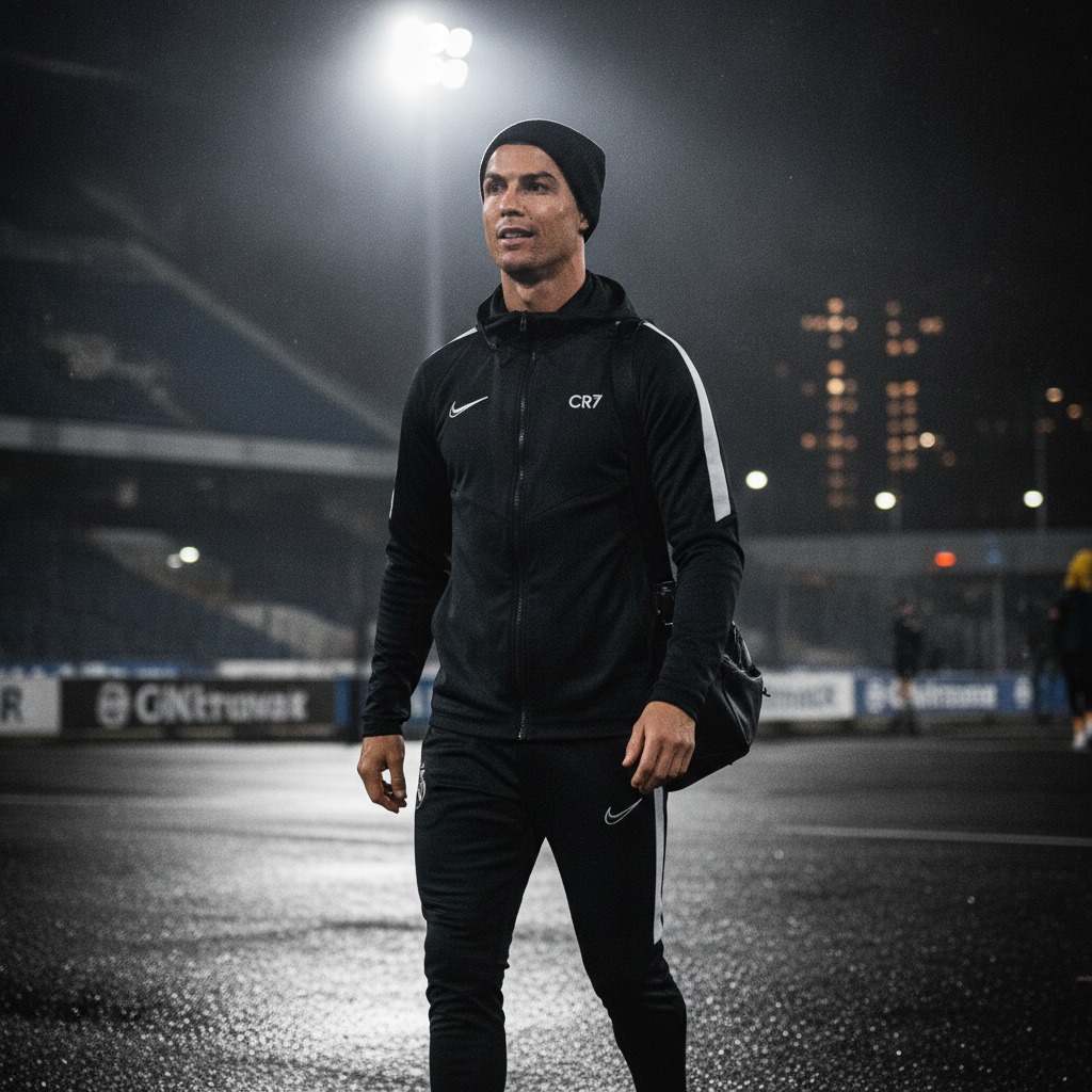 Cristiano Ronaldo after training