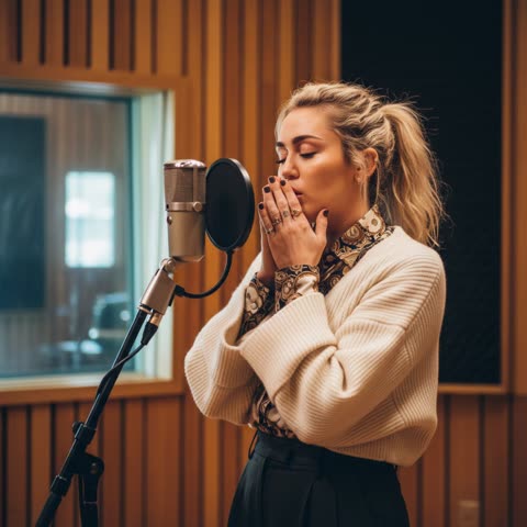 Miley Cyrus studio vibes