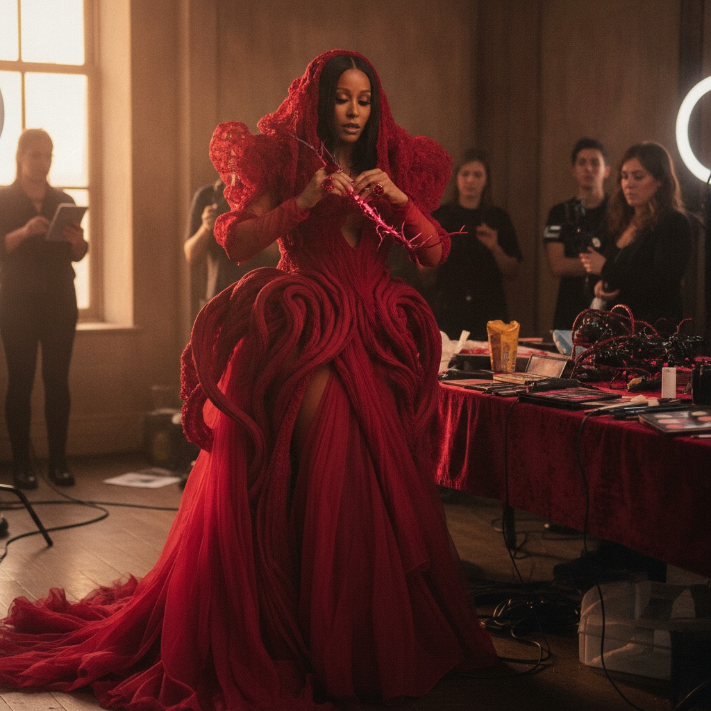 Doja Cat's red carpet prep