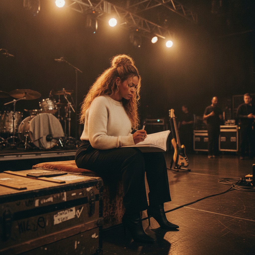 Beyoncé reviews her stage notes