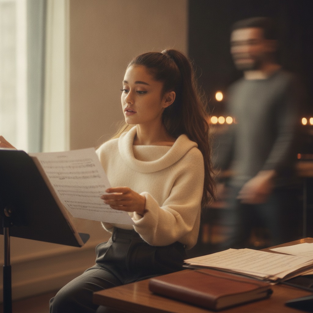 Ariana Grande in the studio