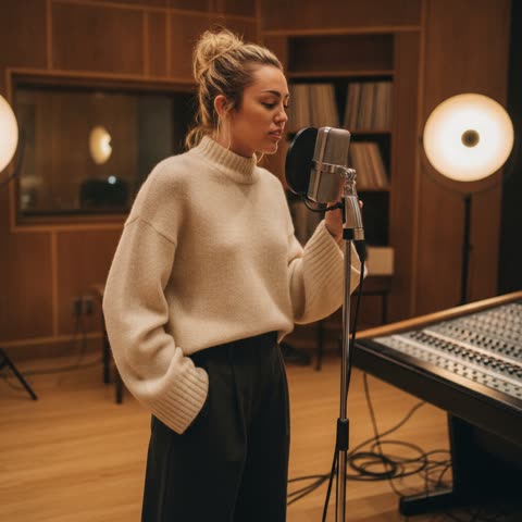 Miley Cyrus studio warmup