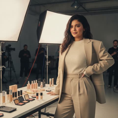 Kylie Jenner on set