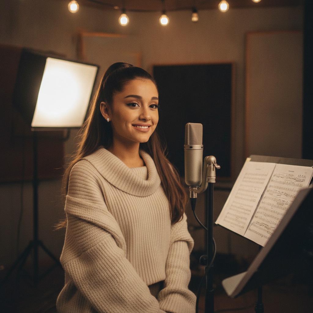 Ariana Grande in the studio