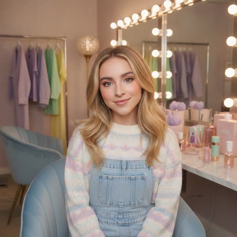 Sabrina Carpenter backstage glam