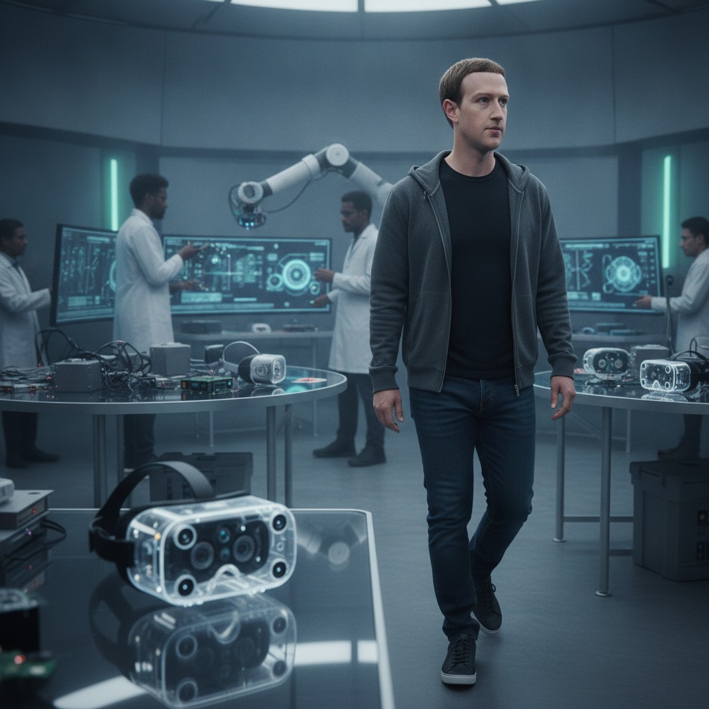 Mark Zuckerberg in the demo lab