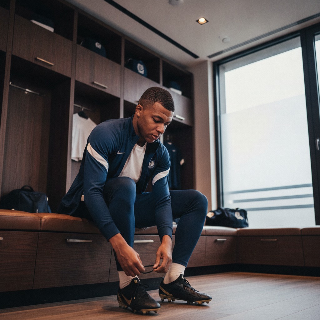 Mbappé laces up for training