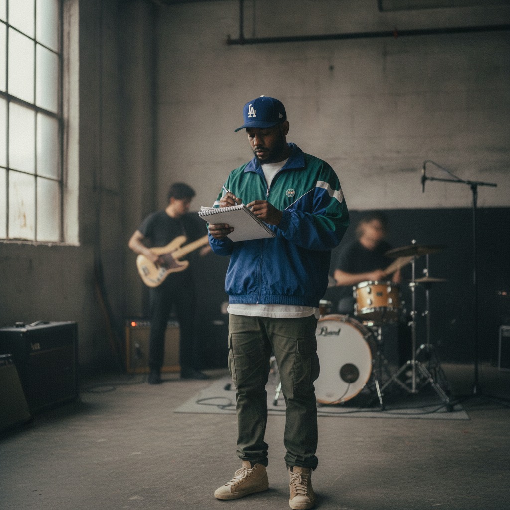Kendrick Lamar at rehearsal