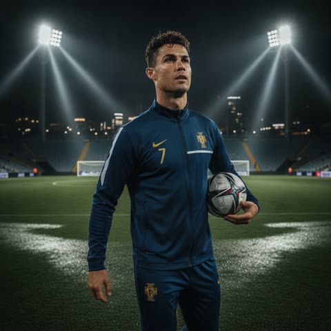 Cristiano Ronaldo after training