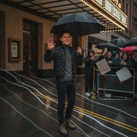 Tom Holland greets fans