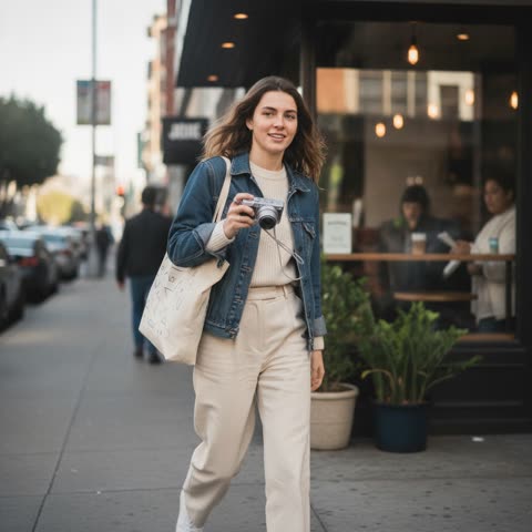 Emma Chamberlain's coffee run style