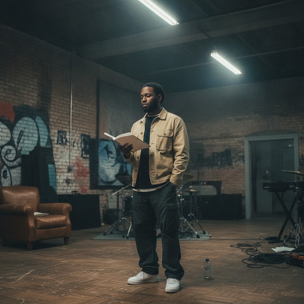 Kendrick Lamar in the studio