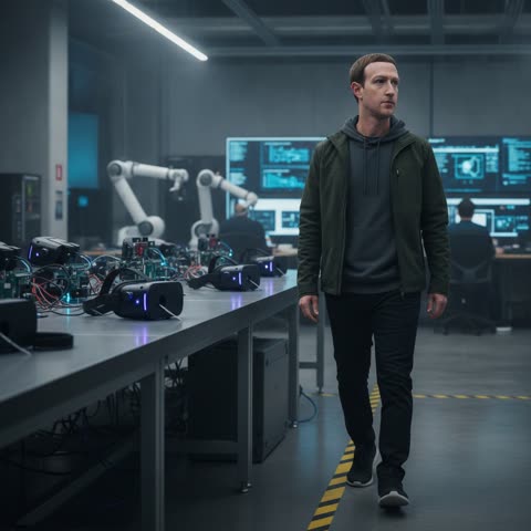 Mark Zuckerberg in the demo lab