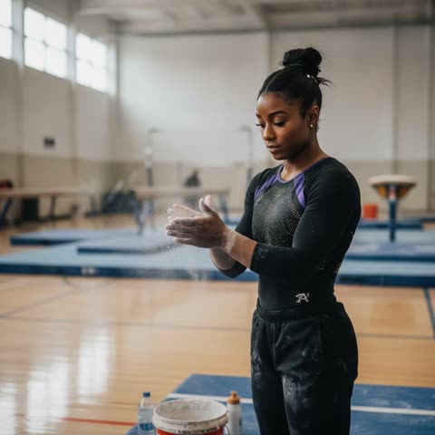 Simone Biles at training
