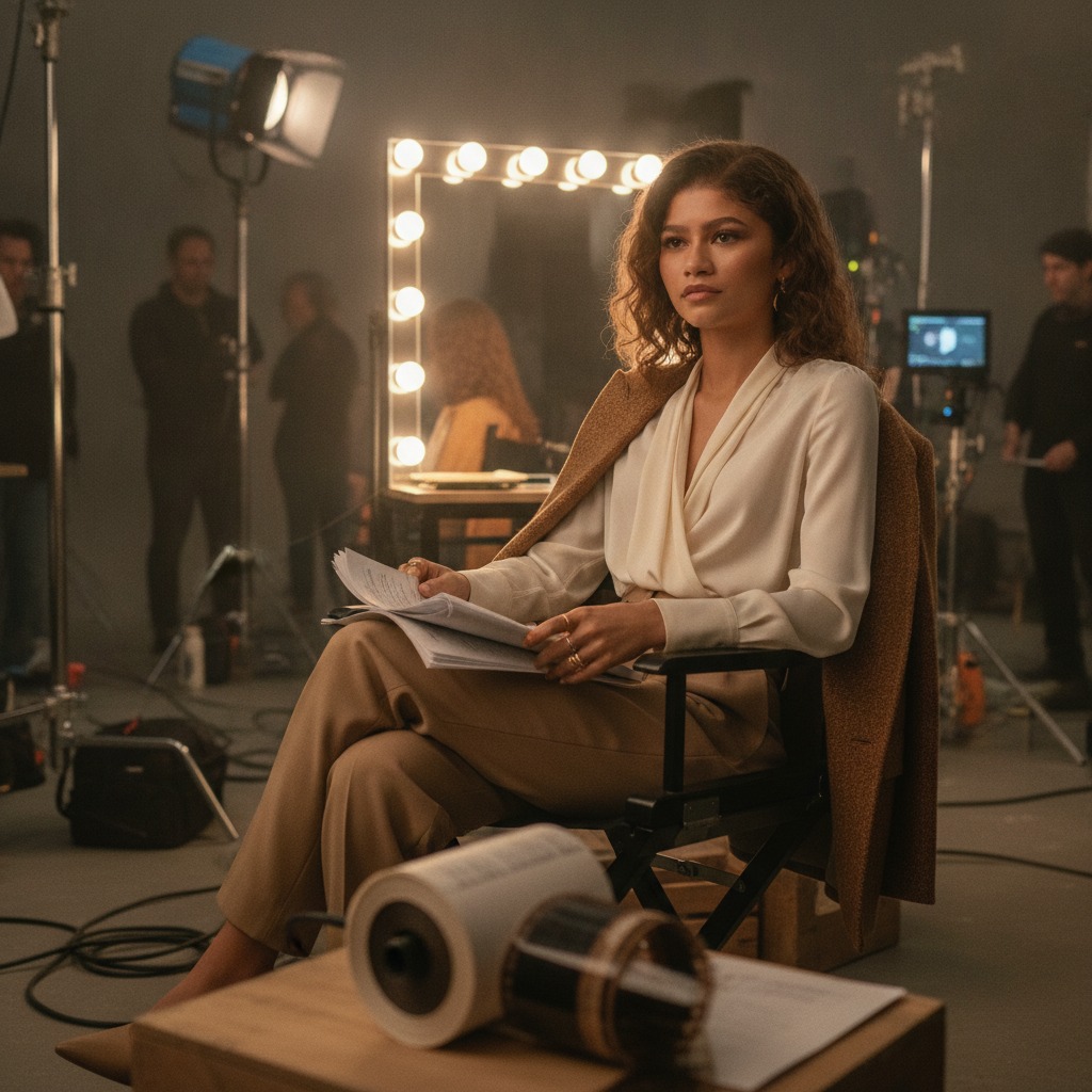 Zendaya on set
