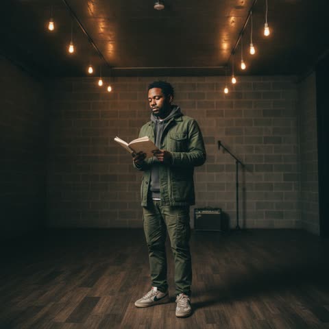 Kendrick Lamar in the studio