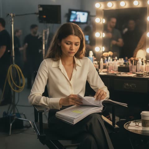 Zendaya on set