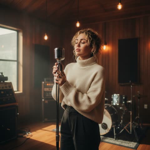 Miley Cyrus studio warm-up