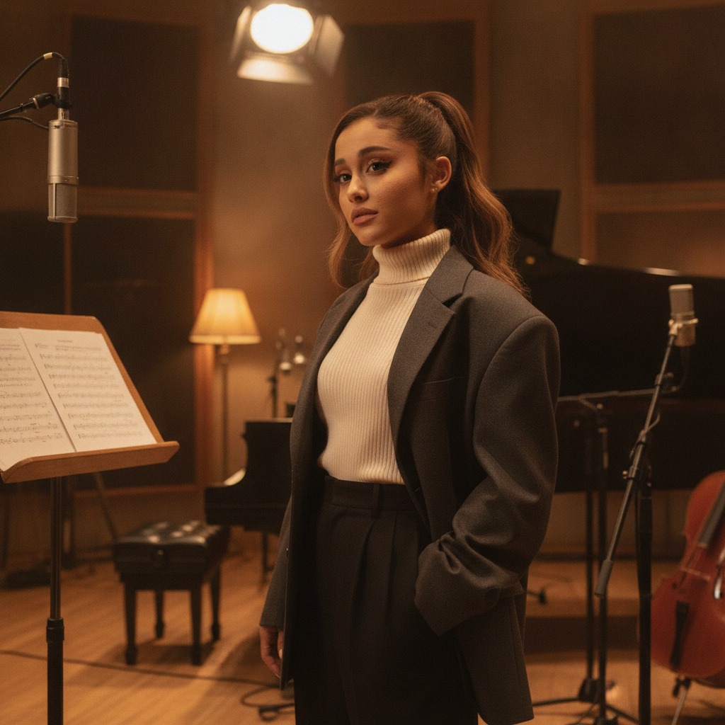 Ariana Grande in the studio