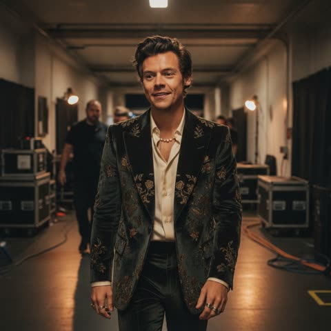 Harry Styles backstage style
