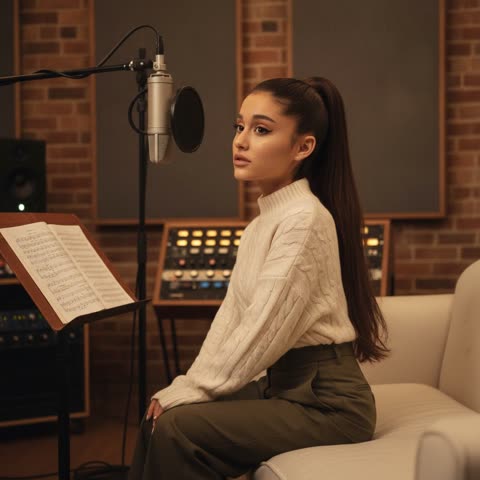 Ariana Grande in the studio