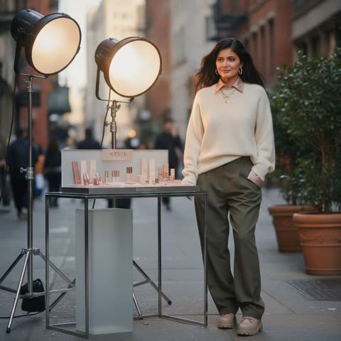 Kylie Jenner on set
